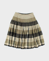 Vintage In 'n Outer Wool Blend Checked Skirt - XS