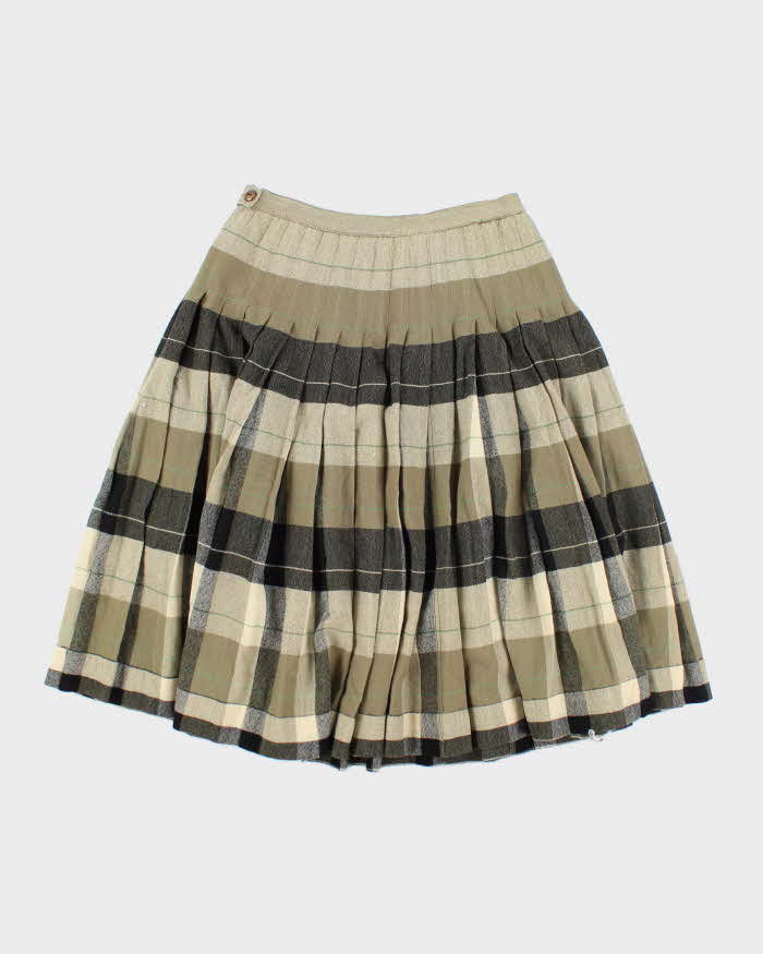 Vintage In 'n Outer Wool Blend Checked Skirt - XS