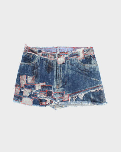 Vintage Y2k 00s Yes, Brazil Denim Patchwork Mini Skirt - S