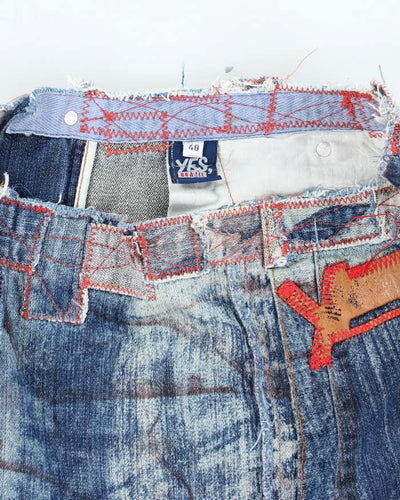 Vintage Y2k 00s Yes, Brazil Denim Patchwork Mini Skirt - S