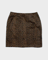 Vintage 90s Vanessa Stevens Leopard Print Velvet Skirt - S