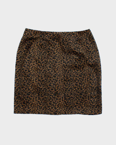 Vintage 90s Vanessa Stevens Leopard Print Velvet Skirt - S