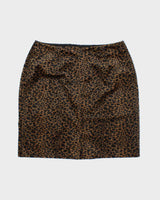 Vintage 90s Vanessa Stevens Leopard Print Velvet Skirt - S