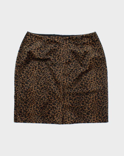 Vintage 90s Vanessa Stevens Leopard Print Velvet Skirt - S