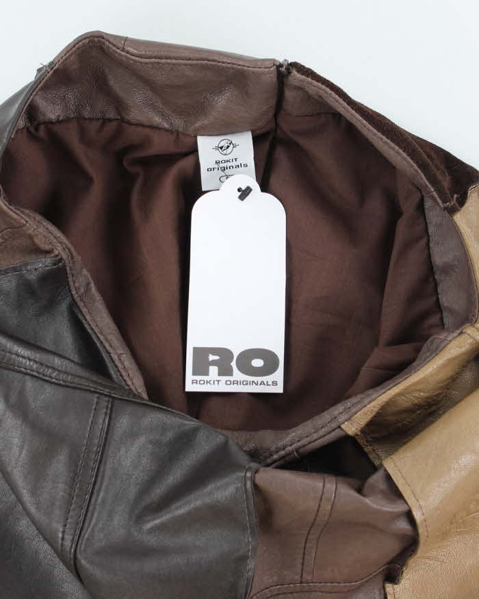 Rokit Originals Lindsay Leather Rework Mini Skirt - M