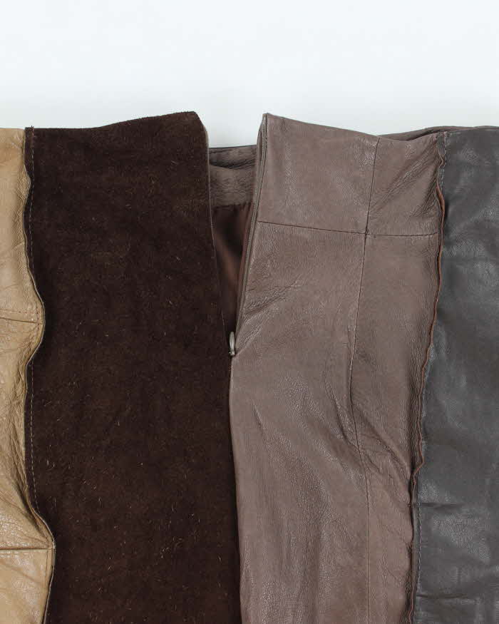 Rokit Originals Lindsay Leather Rework Mini Skirt - M