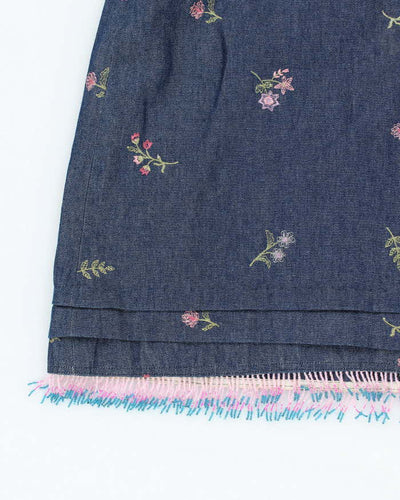 Vintage Y2k 00s Denim Beaded Skirt - XS