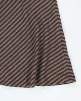 Vintage Y2k 00s Brown Stripe Wool Blend Skirt - XS