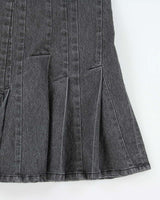Vintage Y2k 00s Jacob Pleated Denim Skirt - XS