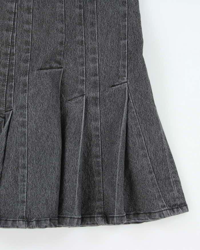 Vintage Y2k 00s Jacob Pleated Denim Skirt - XS