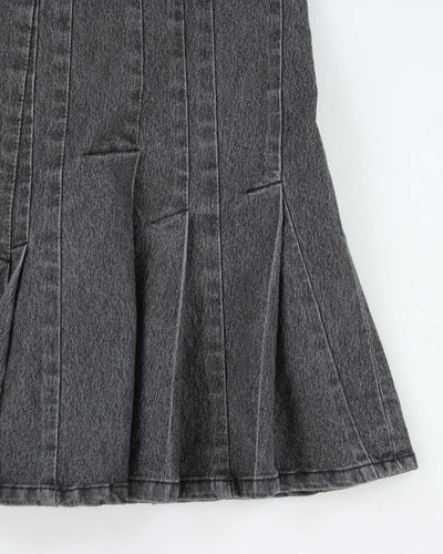 Vintage Y2k 00s Jacob Pleated Denim Skirt - XS