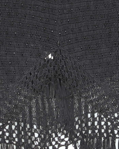 Vintage Y2k 00s Crochet Beaded Tassel Skirt - XXS