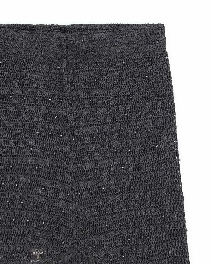 Vintage Y2k 00s Crochet Beaded Tassel Skirt - XXS