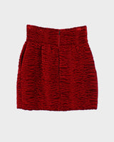 Vintage Saint Laurent Red Velvet Textured Skirt - XS