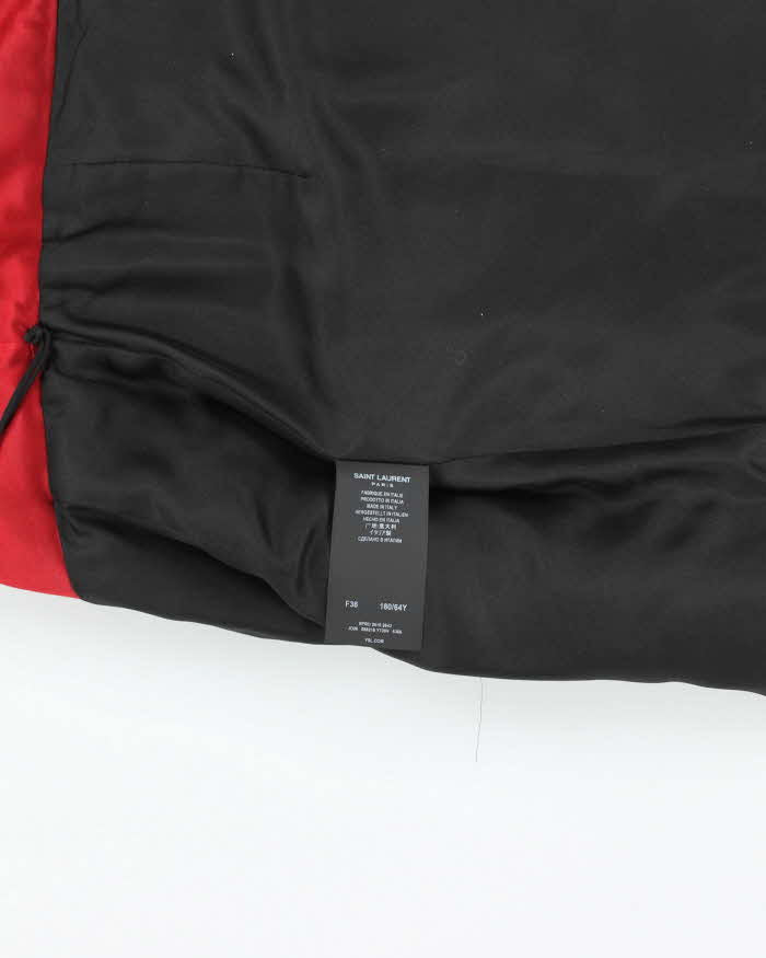 Vintage Saint Laurent Red Velvet Textured Skirt - XS