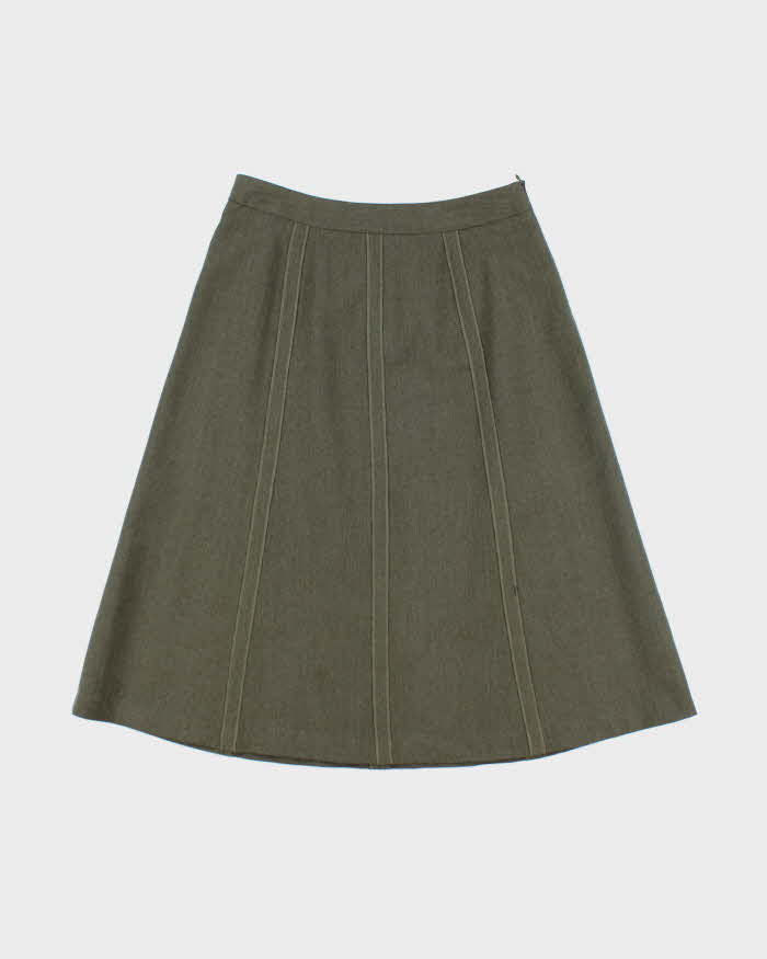 Vintage Harve Benard Wool Khaki Skirt - S