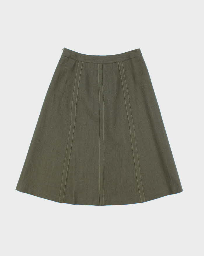 Vintage Harve Benard Wool Khaki Skirt - S