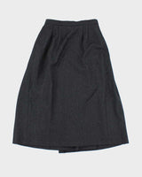Vintage Jones New York Grey Wool Pleated Skirt - XS