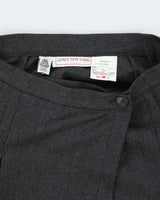 Vintage Jones New York Grey Wool Pleated Skirt - XS