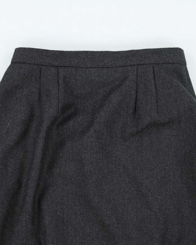 Vintage Jones New York Grey Wool Pleated Skirt - XS