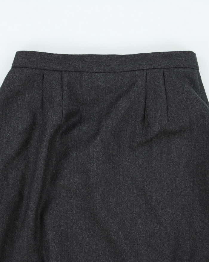 Vintage Jones New York Grey Wool Pleated Skirt - XS