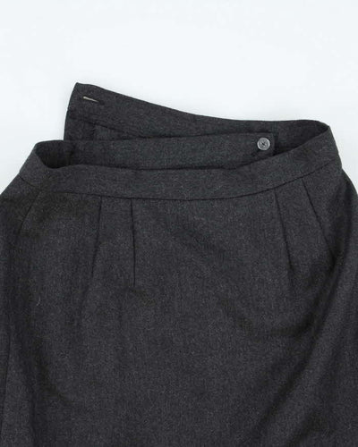 Vintage Jones New York Grey Wool Pleated Skirt - XS