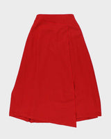 Vintage GMO Fashion Red Wool Blend Skirt - XS