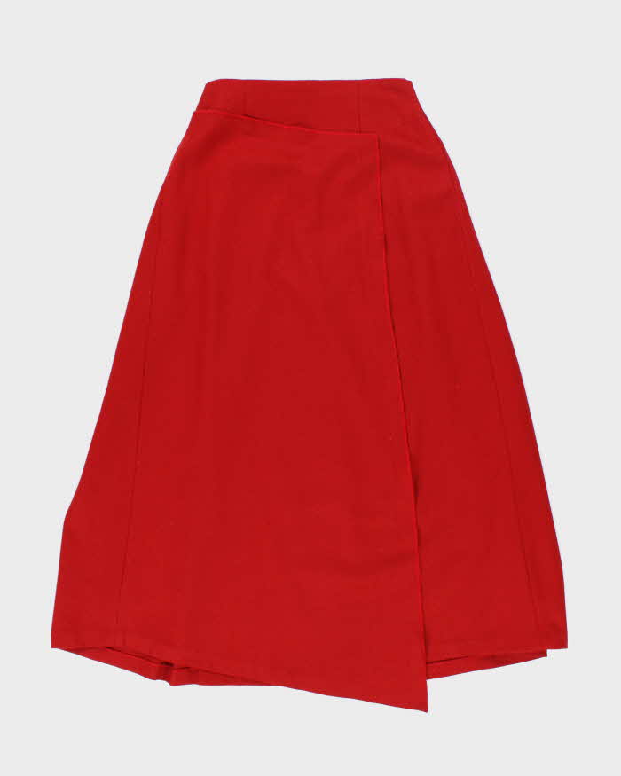 Vintage GMO Fashion Red Wool Blend Skirt - XS