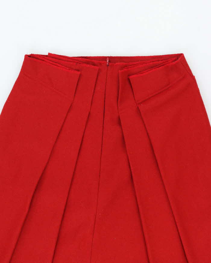 Vintage GMO Fashion Red Wool Blend Skirt - XS