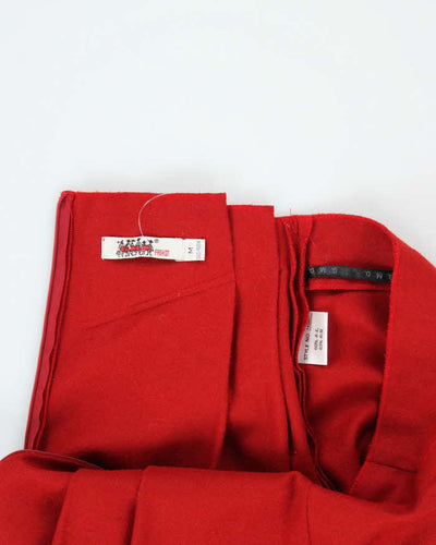 Vintage GMO Fashion Red Wool Blend Skirt - XS