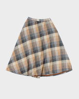 Vintage 90s Place Dela Mode Wool Blend Checked Skirt - XS