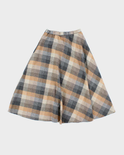 Vintage 90s Place Dela Mode Wool Blend Checked Skirt - XS