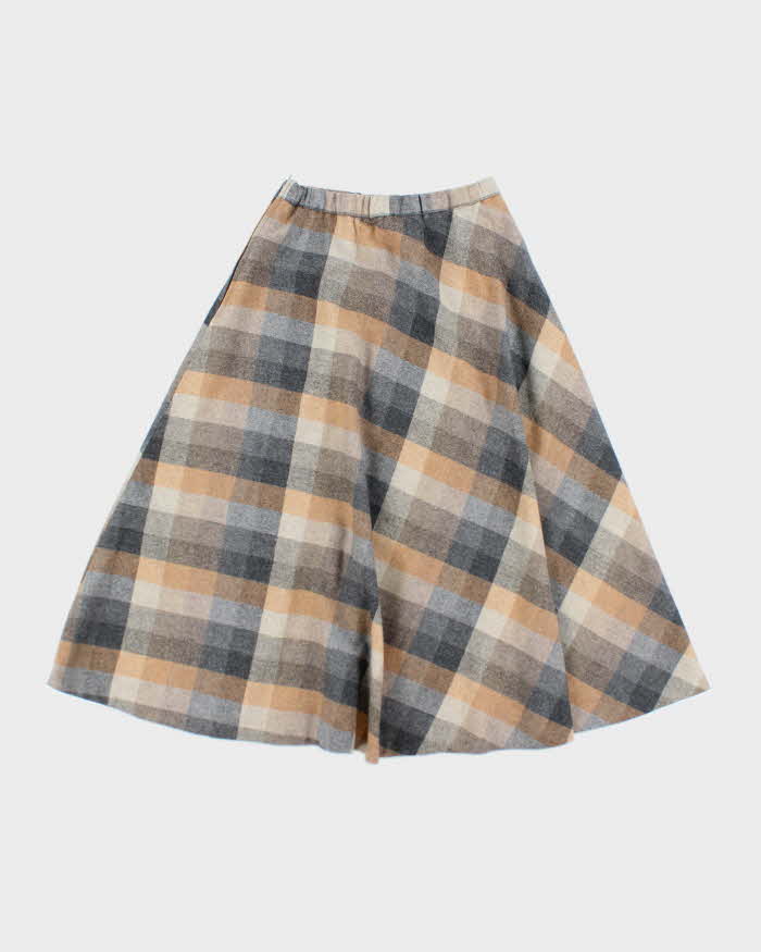 Vintage 90s Place Dela Mode Wool Blend Checked Skirt - XS