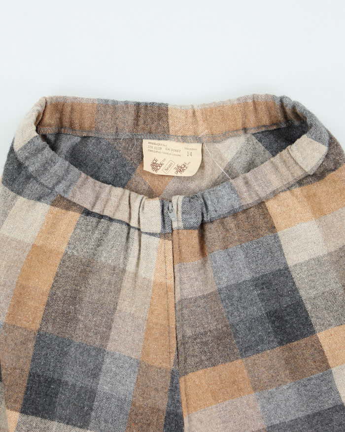 Vintage 90s Place Dela Mode Wool Blend Checked Skirt - XS