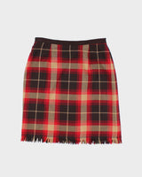 Vintage 90s Cleo Checked Wool Blend Skirt - S