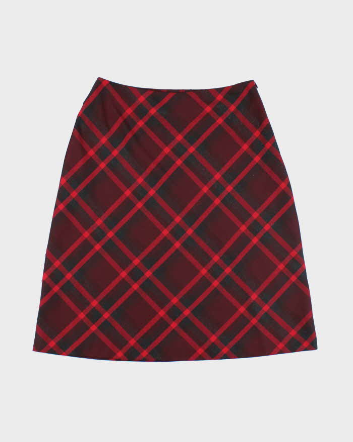 Vintage 90s Jones New York Wool Sparkly Checked Skirt - XS