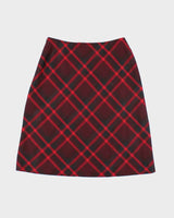 Vintage 90s Jones New York Wool Sparkly Checked Skirt - XS
