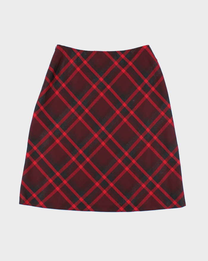 Vintage 90s Jones New York Wool Sparkly Checked Skirt - XS