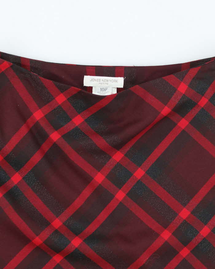 Vintage 90s Jones New York Wool Sparkly Checked Skirt - XS