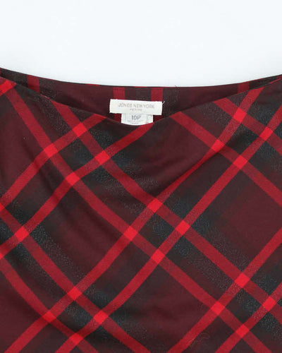 Vintage 90s Jones New York Wool Sparkly Checked Skirt - XS