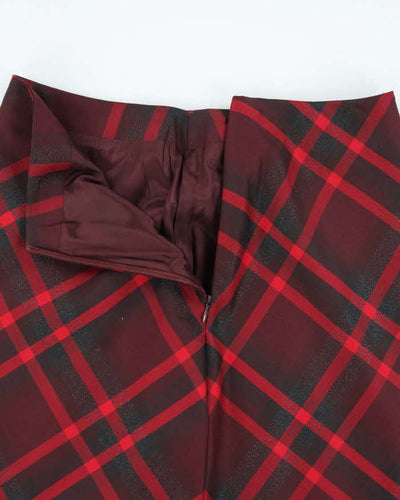 Vintage 90s Jones New York Wool Sparkly Checked Skirt - XS