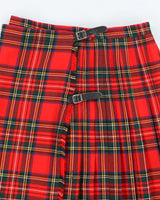 Vintage Rannoch Design Red Pleated Checked Skirt - S