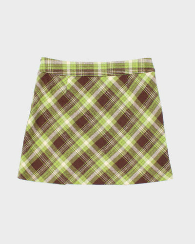 Vintage 90s Esprit De Corp Checked Wool Blend Skirt - S
