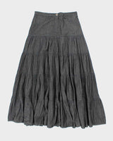 Vintage Y2k 00s Attitude Tired Denim Skirt - S