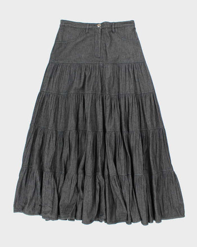 Vintage Y2k 00s Attitude Tired Denim Skirt - S