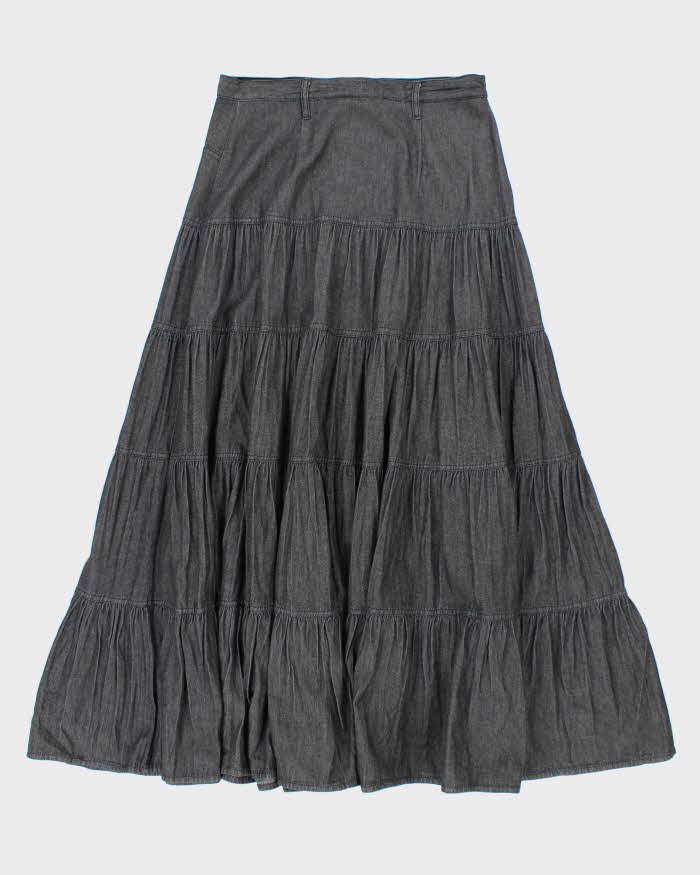 Vintage Y2k 00s Attitude Tired Denim Skirt - S