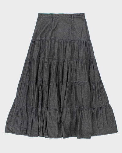 Vintage Y2k 00s Attitude Tired Denim Skirt - S