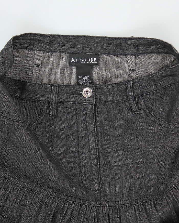 Vintage Y2k 00s Attitude Tired Denim Skirt - S