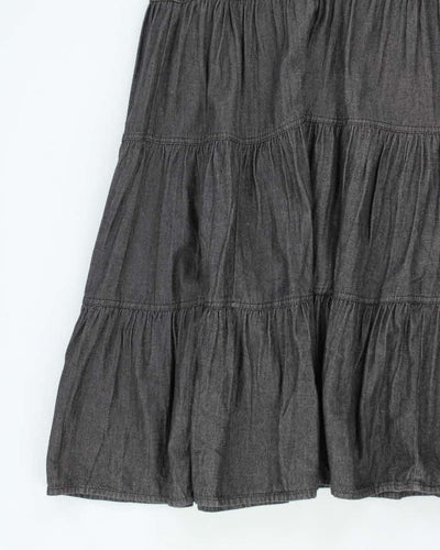 Vintage Y2k 00s Attitude Tired Denim Skirt - S