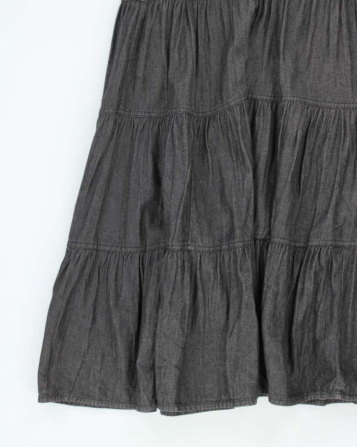 Vintage Y2k 00s Attitude Tired Denim Skirt - S